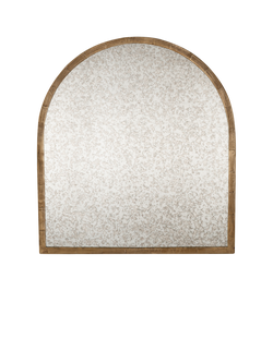 nkuku Murwara Arched Wall Mirror, 107 x 99cm, Antique Brass, Antique Brass