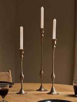 nkuku Chaipat Candlestick, Antique Brass, Large - view 2, Antique Brass