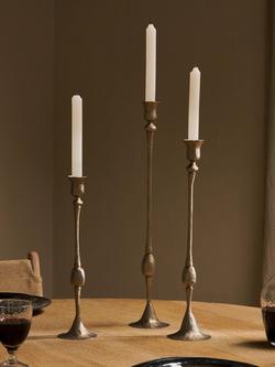 nkuku Chaipat Candlestick, Antique Brass, Small - view 2, Antique Brass