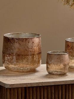 Nkuku Konara Tealight Candle Holder, Copper Smoke, Large - view 2, Copper Smoke