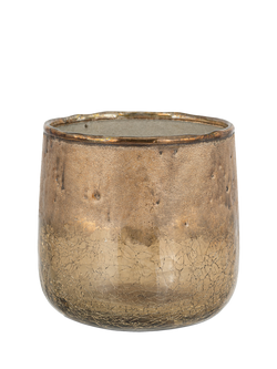 nkuku Konara Tealight Candle Holder, Copper Smoke, Small, Copper Smoke