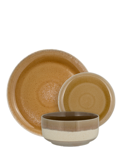 nkuku Arici Stoneware Dinnerware Set, 12 Piece, Sand, Sand