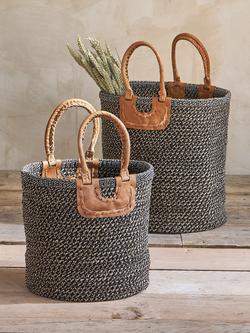 nkuku Indra Storage Basket, Large - view 2, Charcoal