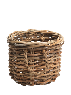 nkuku Chunky Rattan Storage Basket, Brown