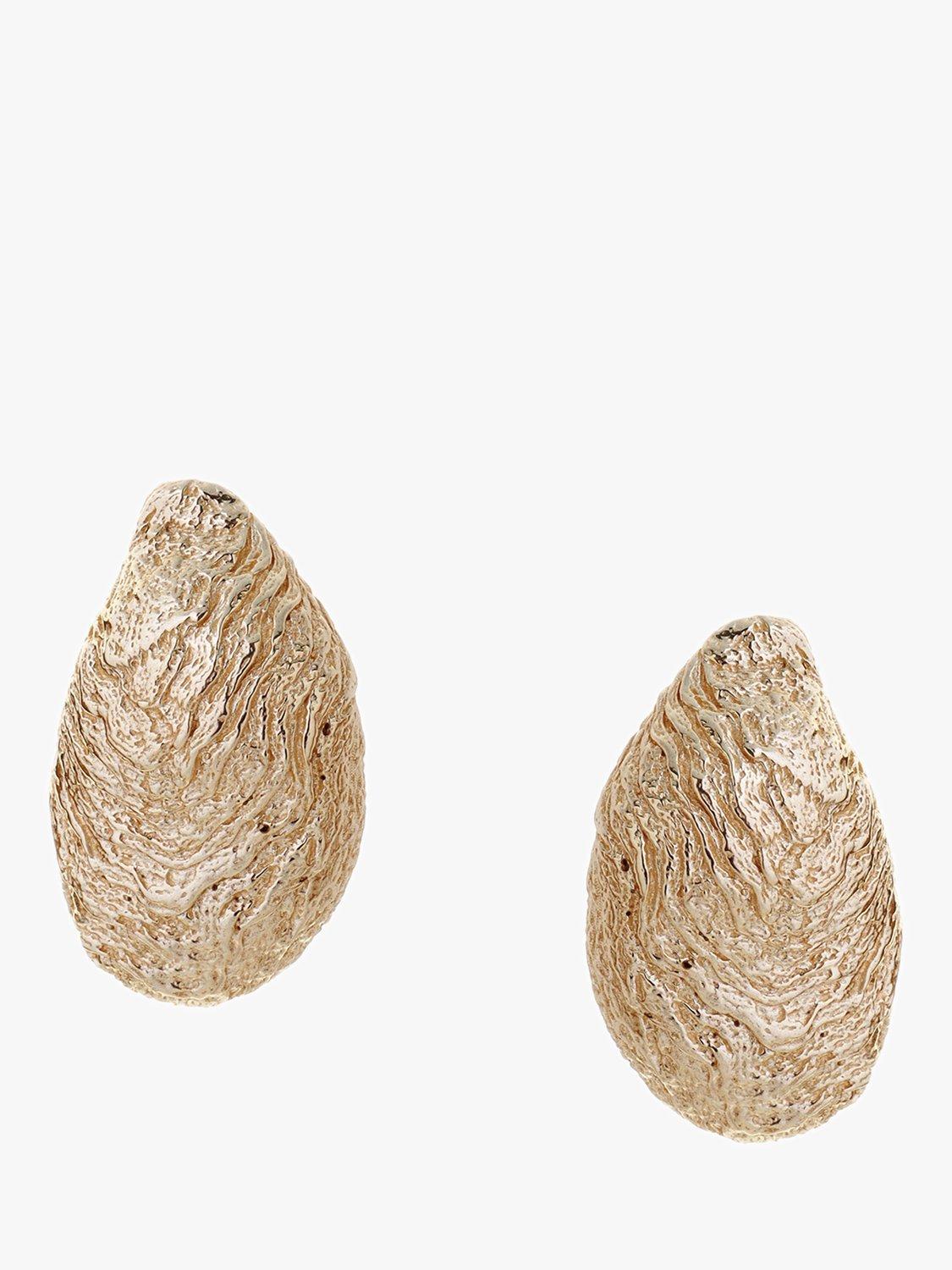 Product image 1 of 4, which shows Tutti & Co Cove Oversized Stud Earrings, Gold