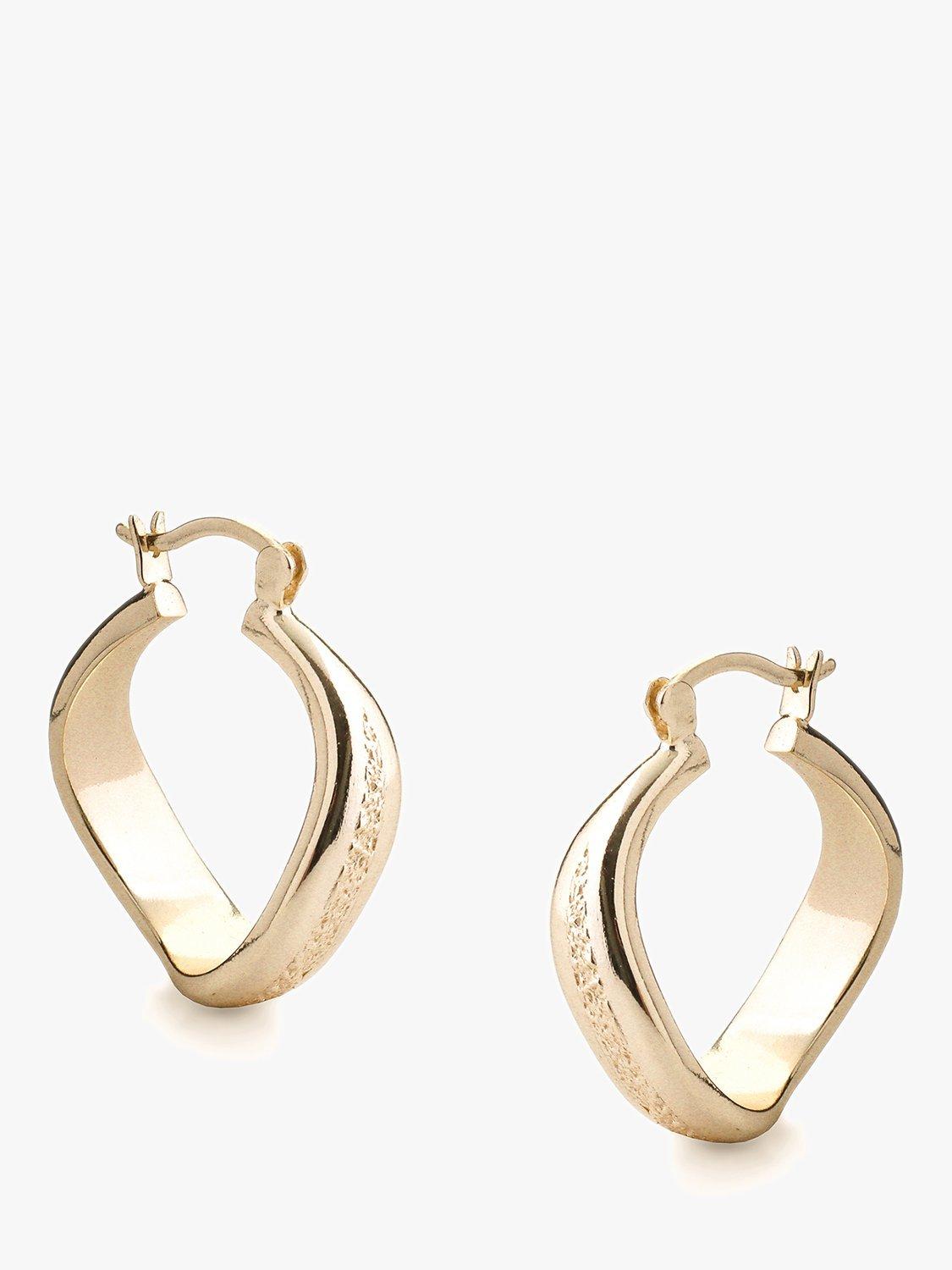 Product image 1 of 4, which shows Tutti & Co Wave Bay Large Hoop Earrings, Gold