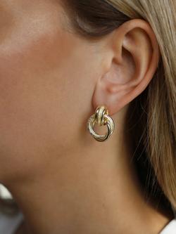 Tutti Fuse Interlocking Drop Earrings, Gold - view 2, Gold