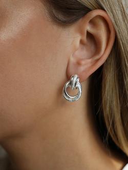 Tutti Fuse Interlocking Drop Earrings, Silver - view 2, Silver