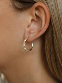 Tutti Ravine Textured Demi Hoop Earrings, Gold - view 2, Gold
