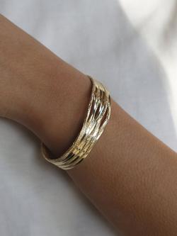 Tutti Spiral Textured Cuff - view 2, Gold