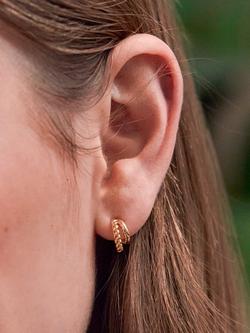 Estella Bartlett Plain & Twist Double Hoop Earrings - view 2, Gold