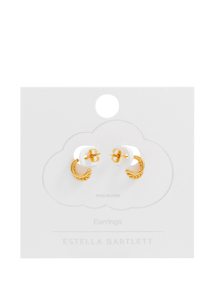 Estella Bartlett Plain & Twist Double Hoop Earrings - view 2, Gold