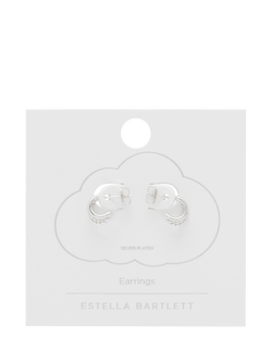 Estella Bartlett Plain & Twist Double Hoop Earrings - view 2, Silver