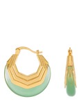 Estella Bartlett Half Moon Hinge Hoop Earrings, Gold/Amazonite