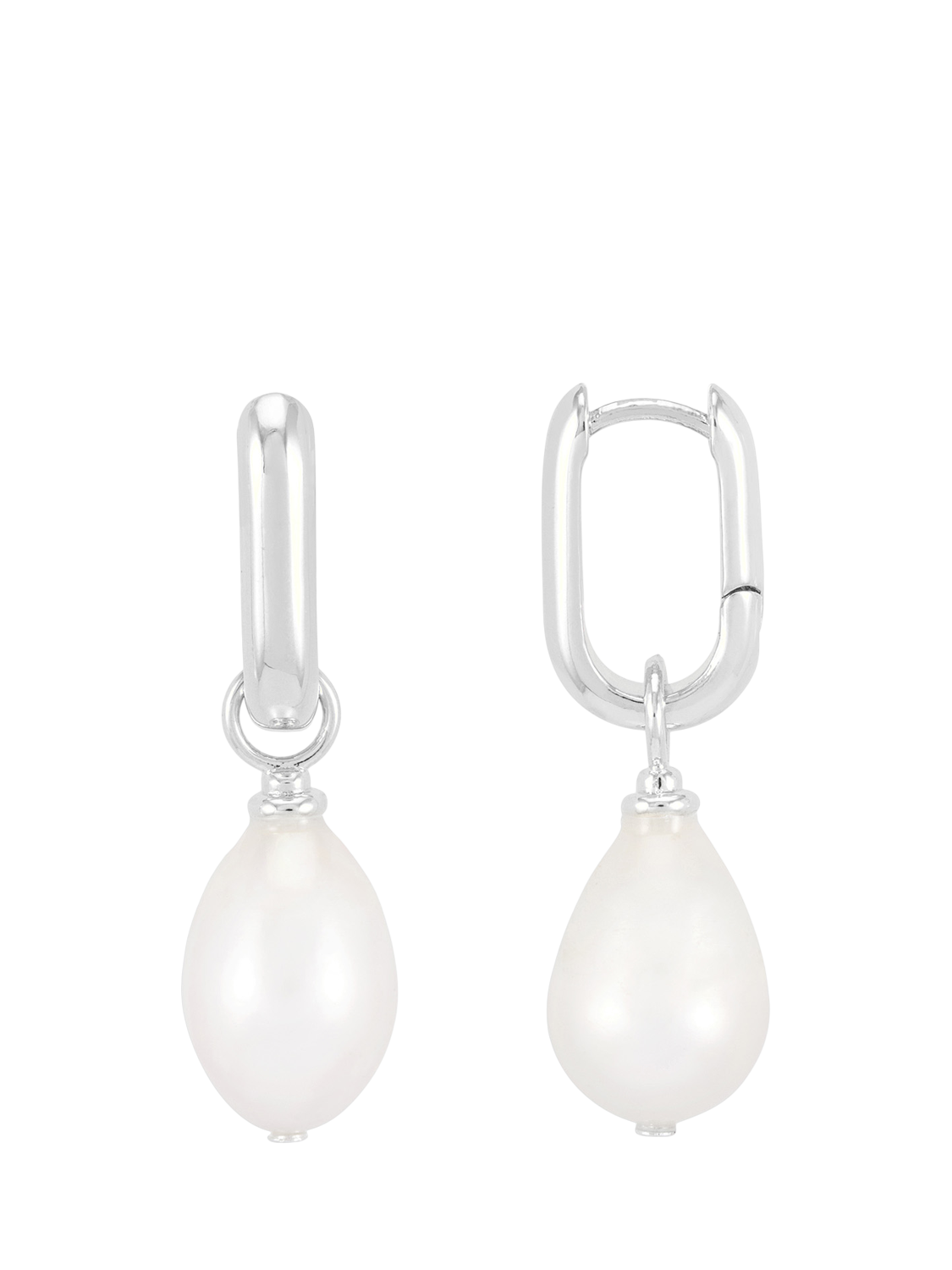 Estella Bartlett Detachable Pearl Drop Link Earrings, Silver