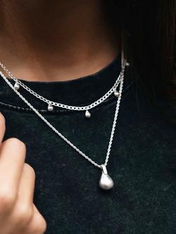 Tutti Teardrop Station Necklace - view 2, Silver