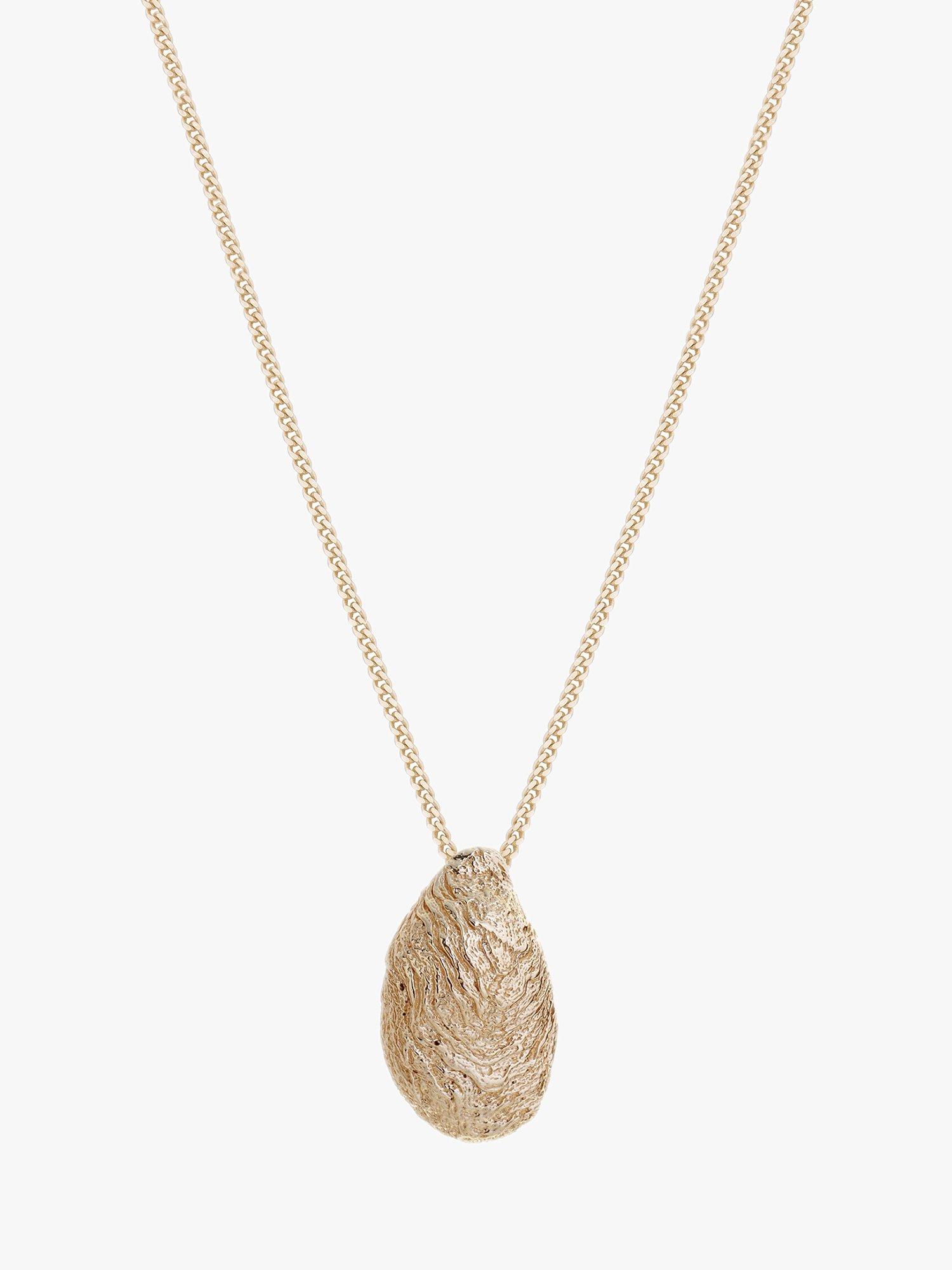 Tutti & Co Cove Textured Pendant Necklace, Gold