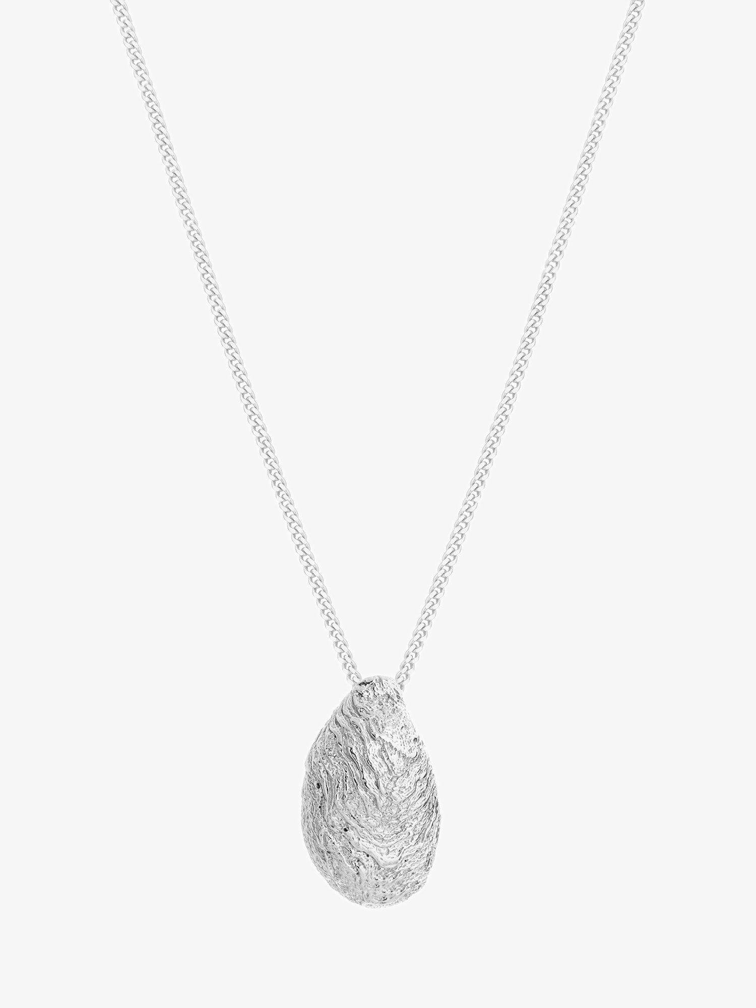 Product image 1 of 3, which shows Tutti & Co Cove Textured Pendant Necklace, Silver