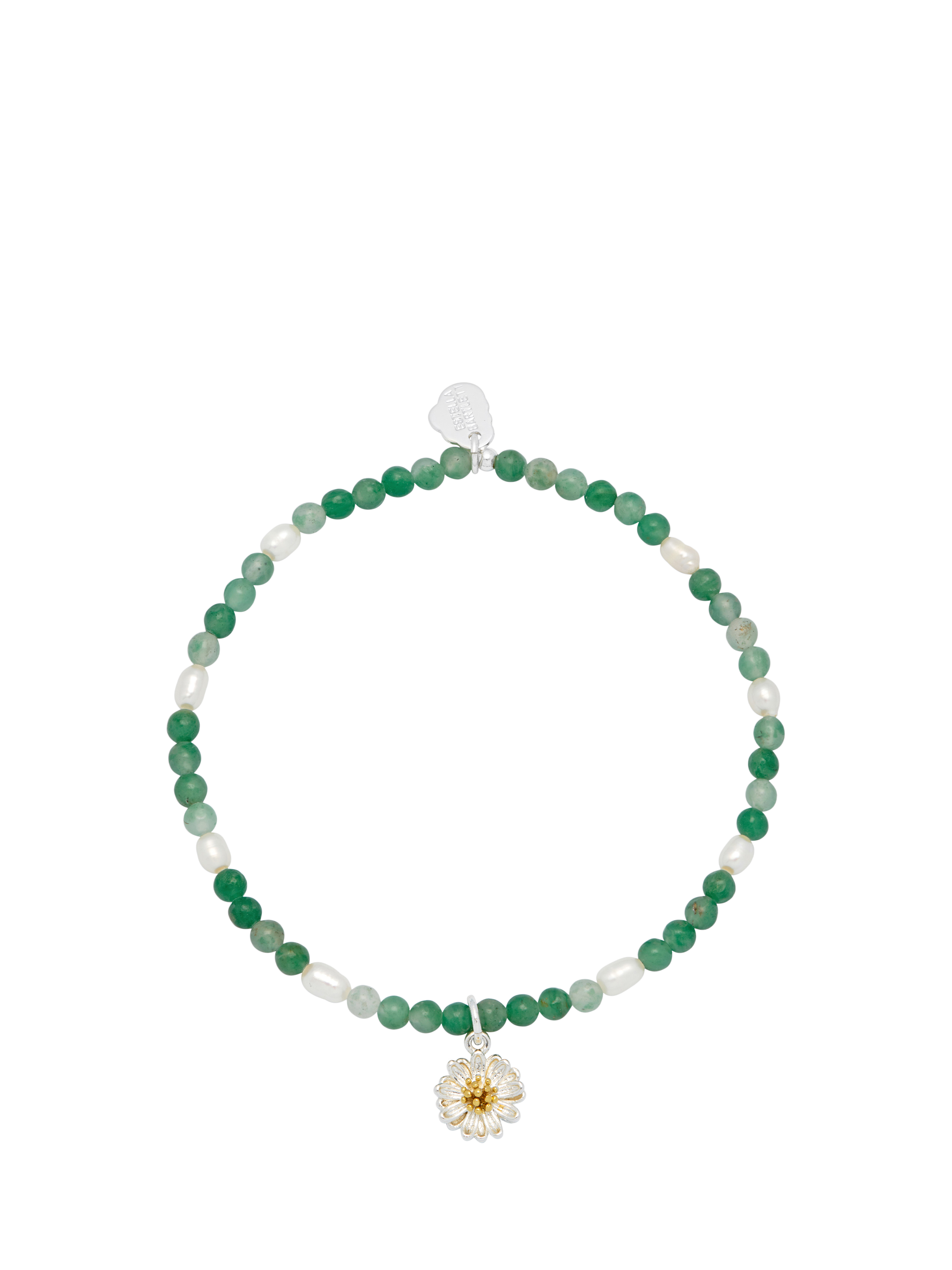 Product image 1 of 4, which shows Estella Bartlett Wild Flower Agate And Pearl Bracelet, Green/Multi