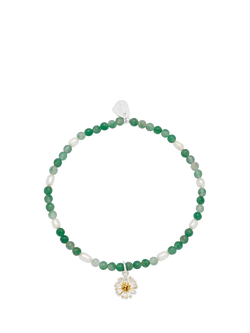 Estella Bartlett Wild Flower Agate And Pearl Bracelet, Green/Multi, Green/Multi