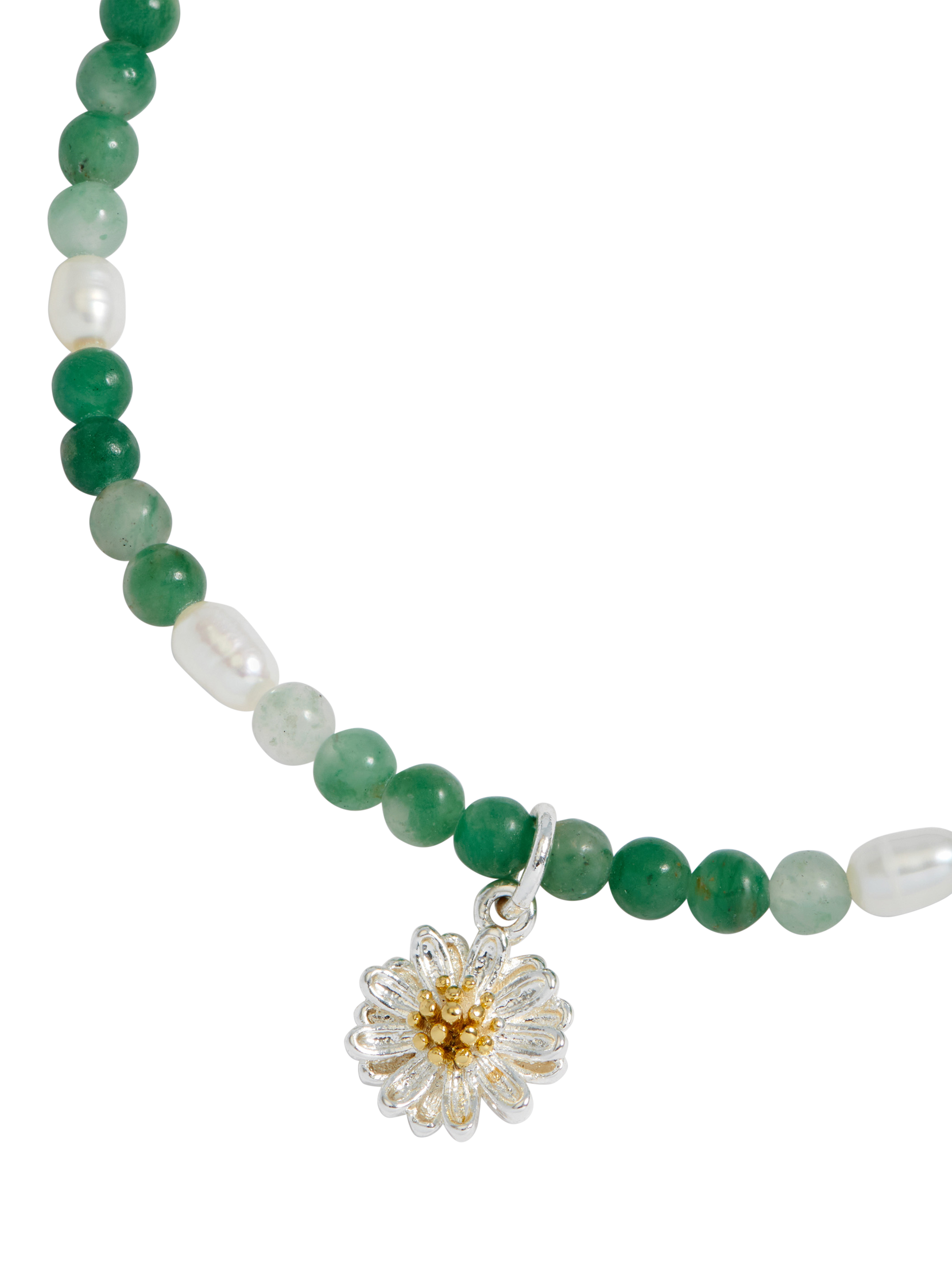 Product image 2 of 4, which shows Estella Bartlett Wild Flower Agate And Pearl Bracelet, Green/Multi