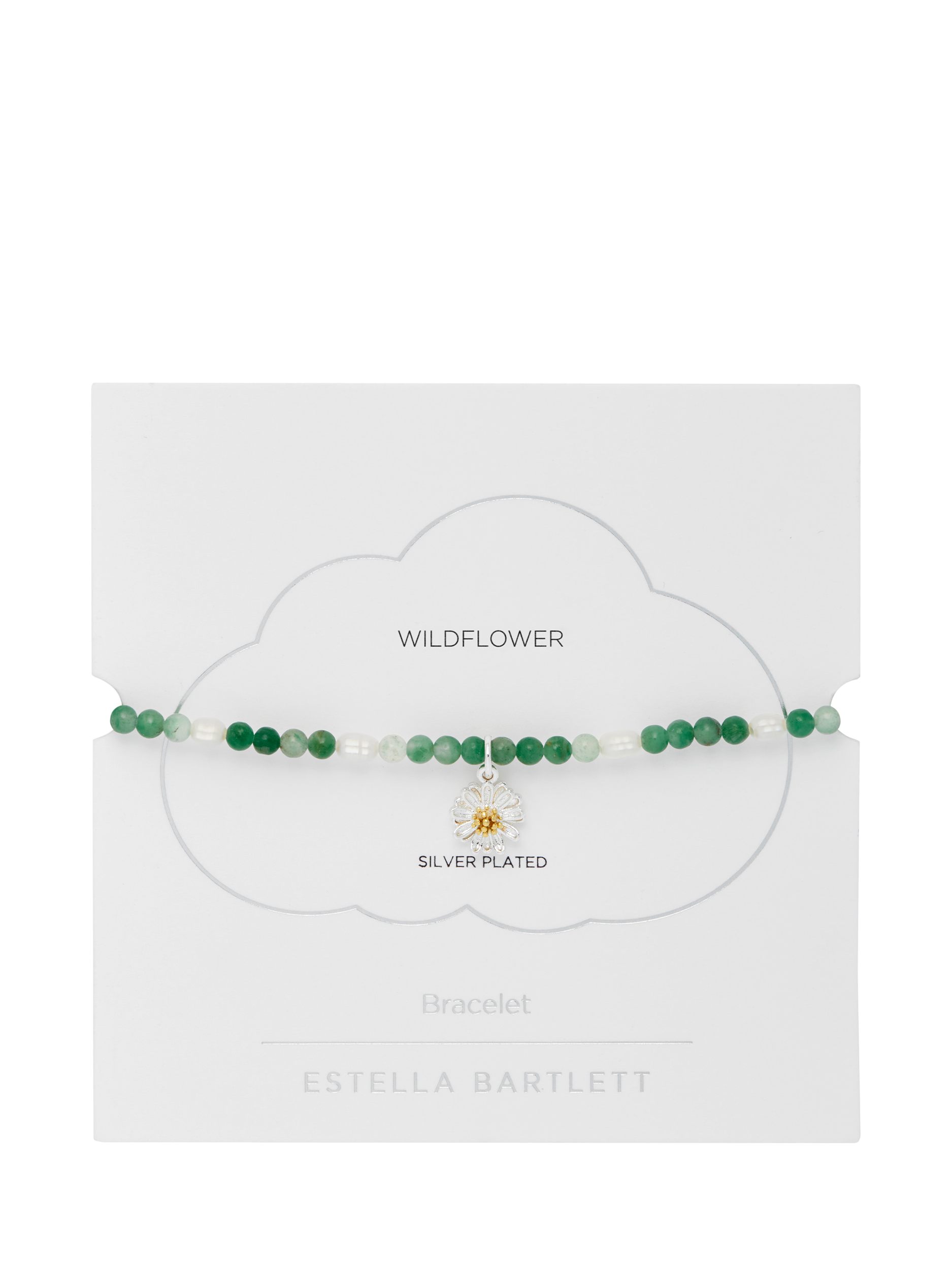 Product image 3 of 4, which shows Estella Bartlett Wild Flower Agate And Pearl Bracelet, Green/Multi