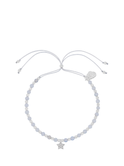 Estella Bartlett x Teens Unite Agate and Cubic Zirconia Star Beaded Bracelet, Silver/Blue, Silver/Blue