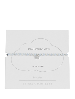 Estella Bartlett x Teens Unite Agate and Cubic Zirconia Star Beaded Bracelet, Silver/Blue - view 2, Silver/Blue