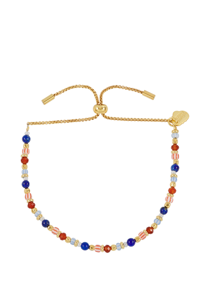 Estella Bartlett Amelia Mixed Glass Beaded Bracelet, Gold/Multi, Gold/Multi