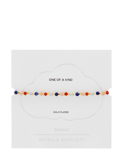 Estella Bartlett Amelia Mixed Glass Beaded Bracelet, Gold/Multi - view 2, Gold/Multi
