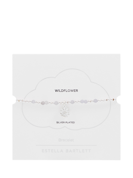 Estella Bartlett Wild Agate Beaded Bracelet, Silver/Blue - view 2, Silver/Blue