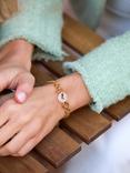 Estella Bartlett Gemstone Graduated Round Chain Bracelet, Gold/Rhodochrosite