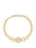 Estella Bartlett Gemstone Graduated Round Chain Bracelet, Gold/Rhodochrosite