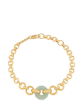 Estella Bartlett Gemstone Graduated Round Chain Bracelet, Gold/Amazonite