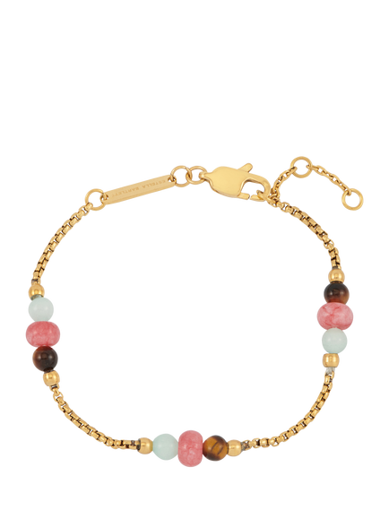 Estella Bartlett Multi Gemstone Rope Chain Bracelet, Gold, Gold
