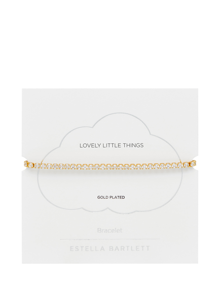 Estella Bartlett Lovely Little Things Cubic Zirconia Tennis Bracelet - view 2, Gold