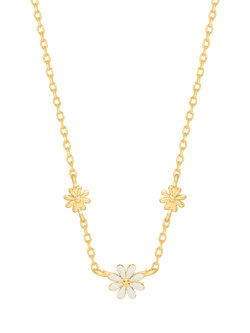 Estella Bartlett Triple Flower Enamel Collar Necklace, Gold, Gold