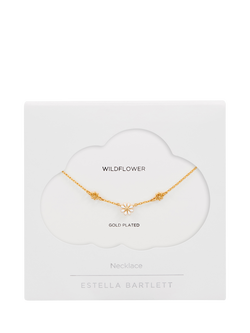 Estella Bartlett Triple Flower Enamel Collar Necklace, Gold - view 2, Gold