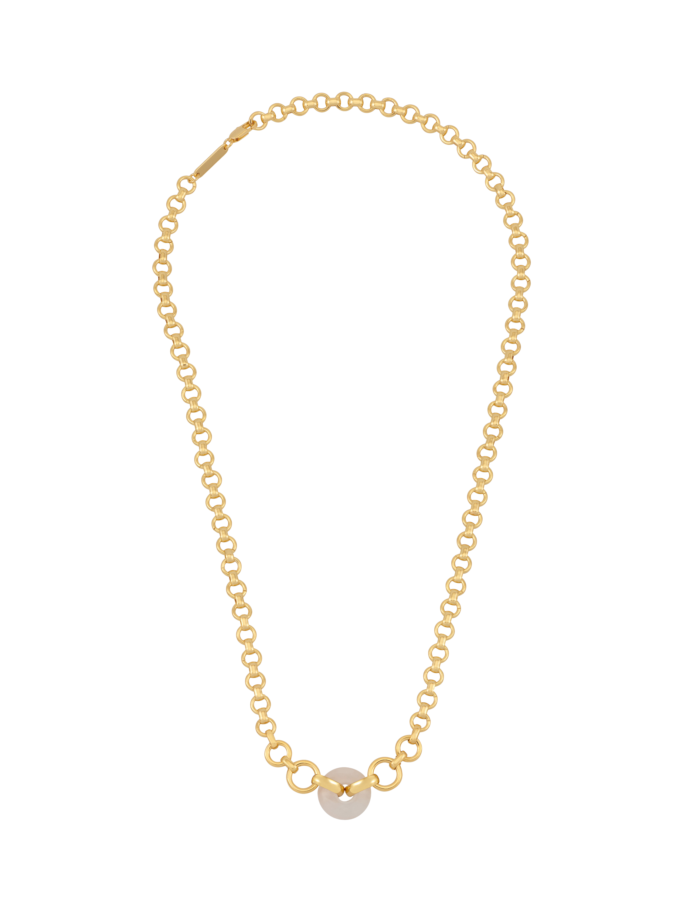Product image 1 of 4, which shows Estella Bartlett Graduated Chain Link Necklace, Gold/Rhodochrosite