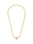 Estella Bartlett Graduated Chain Link Necklace, Gold/Rhodochrosite