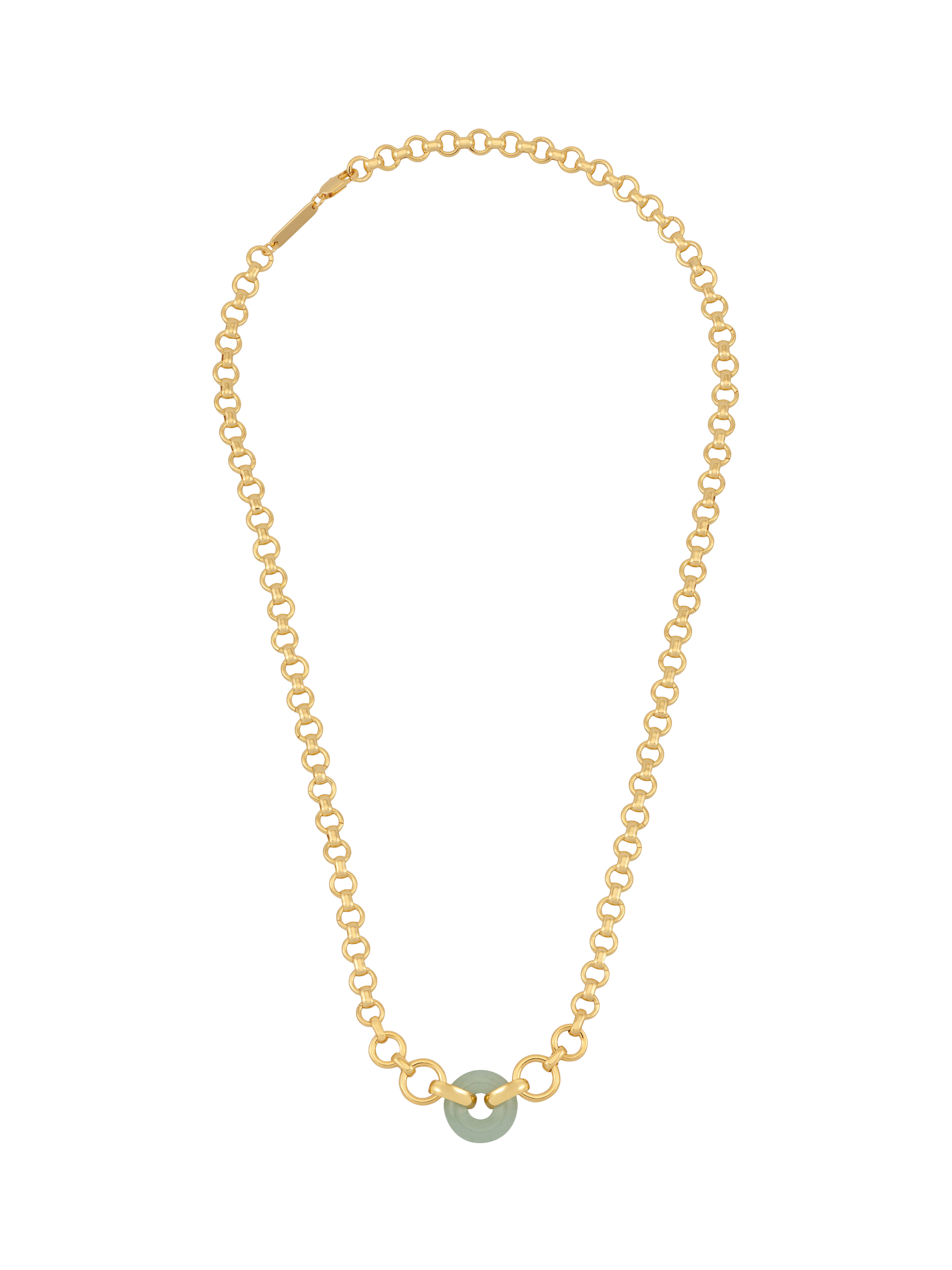 Product image 1 of 4, which shows Estella Bartlett Graduated Chain Link Necklace, Gold/Amazonite