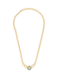 Estella Bartlett Graduated Chain Link Necklace, Gold/Amazonite