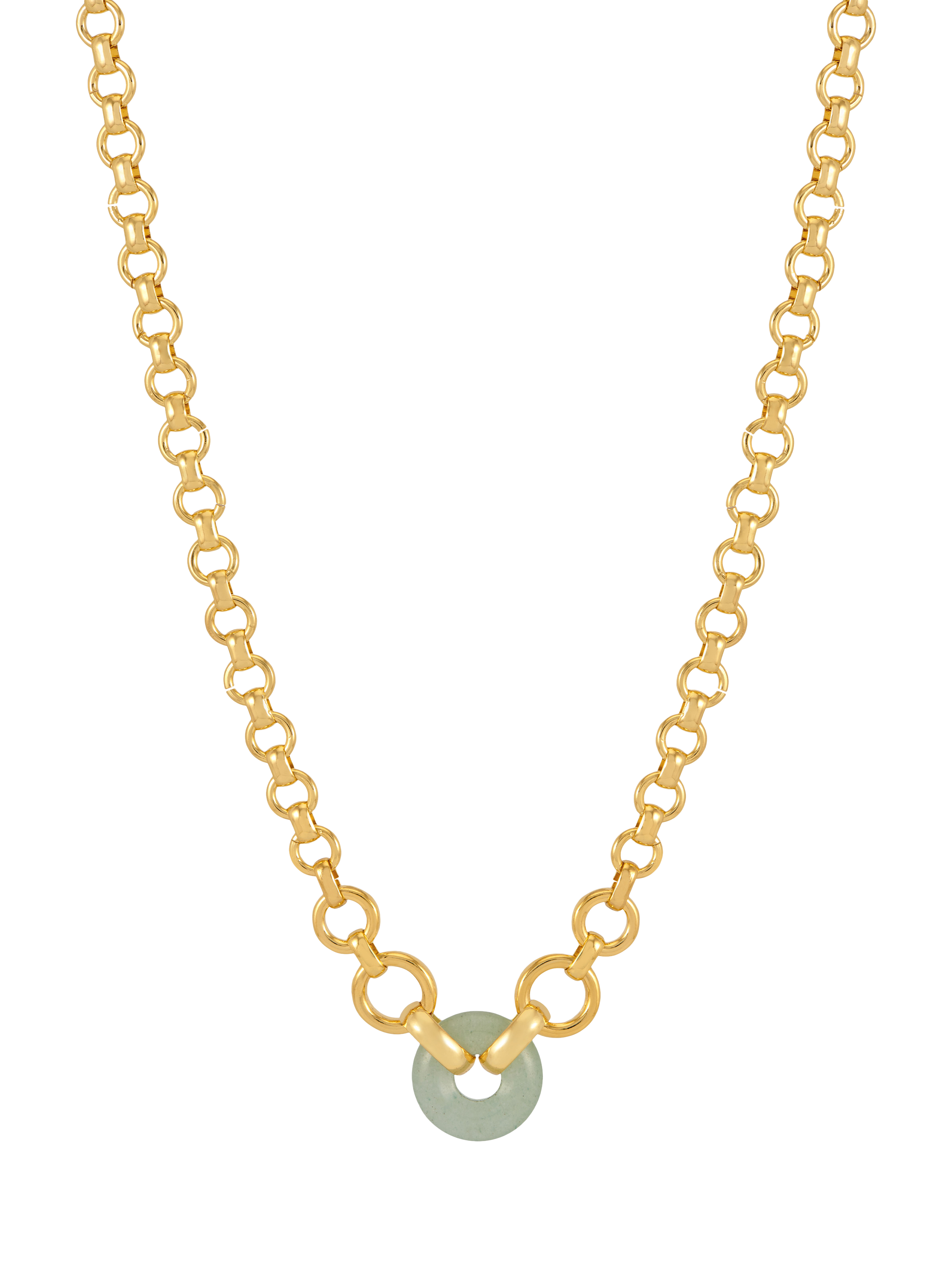 Product image 3 of 4, which shows Estella Bartlett Graduated Chain Link Necklace, Gold/Amazonite