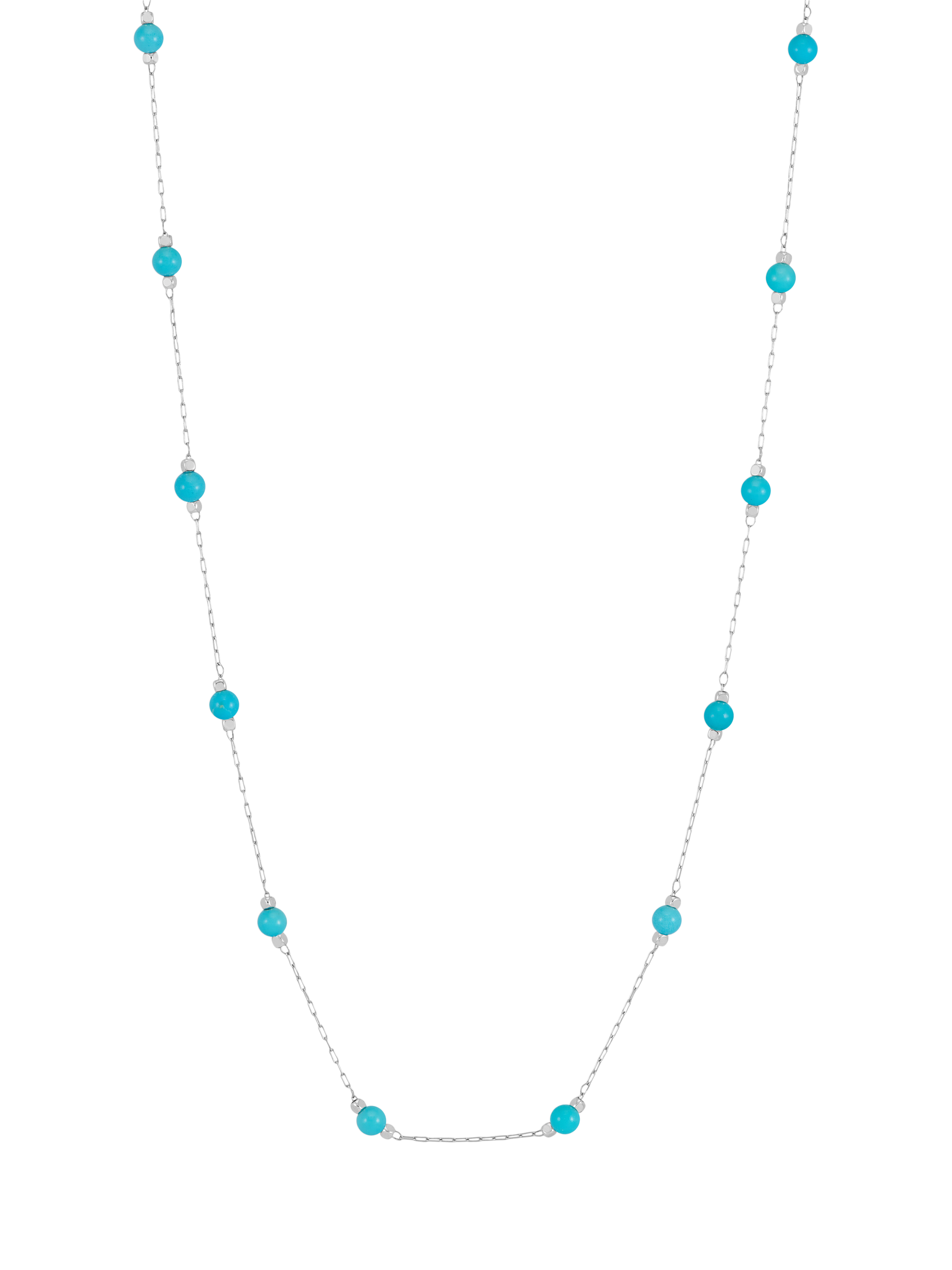Product image 3 of 4, which shows Estella Bartlett Blue Howlite Stainless Steel Paper Link Necklace