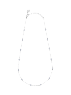 Estella Bartlett Calm Agate Paperclip Link Station Necklace, Silver, Silver