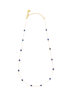 Estella Bartlett Wisdom Lapis Lazuli Paperclip Link Station Necklace, Gold, Gold
