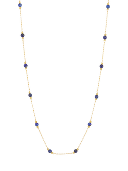 Estella Bartlett Wisdom Lapis Lazuli Paperclip Link Station Necklace, Gold - view 2, Gold