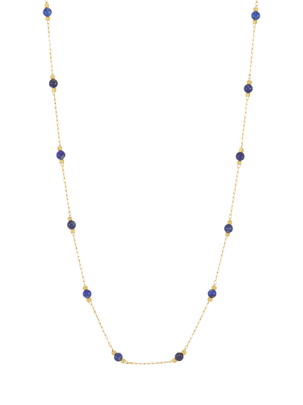 Estella Bartlett Wisdom Lapis Lazuli Paperclip Link Station Necklace, Gold - view 2, Gold