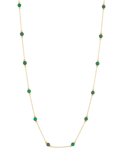 Estella Bartlett Positivity Malachite Paperclip Link Station Necklace, Gold - view 2, Gold
