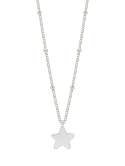Estella Bartlett Hand Drawn Star Pendant Necklace, Silver, Silver